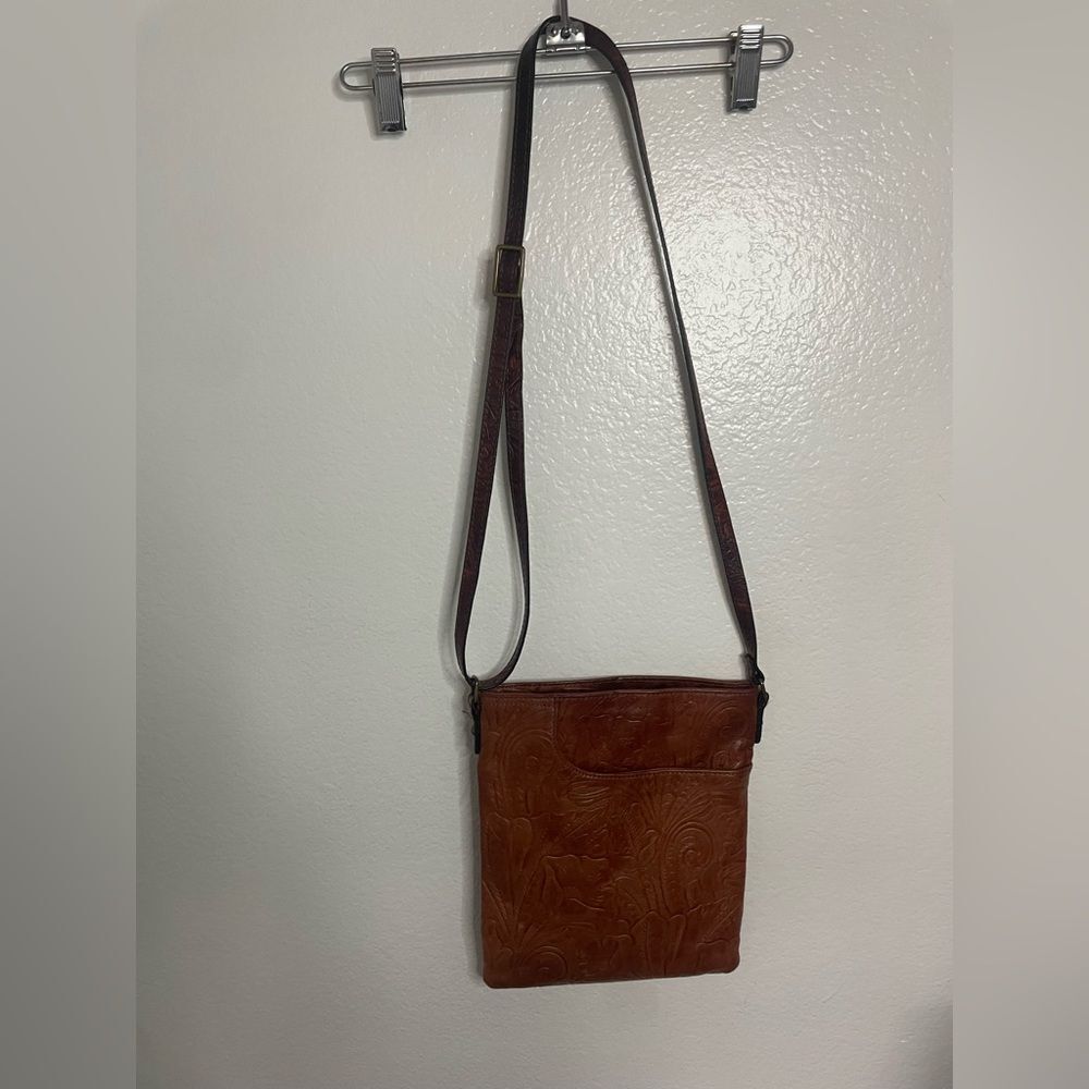 Margot Anthro Embossed Leather Floral Crossbody - Picture 6 of 6